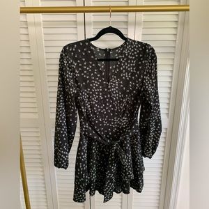 Romper - Belted Dark Navy and Gray/Blue Size S